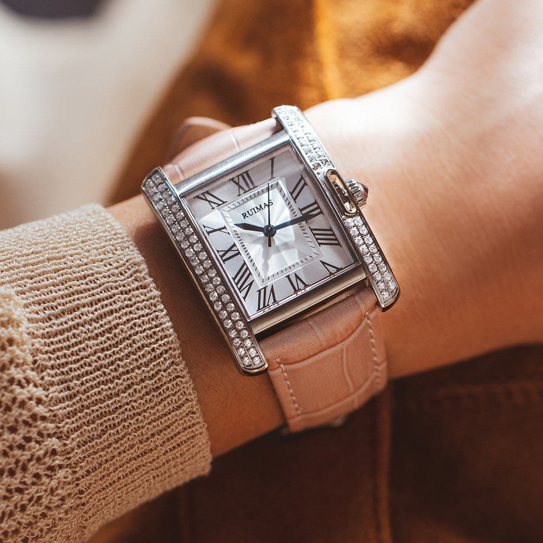 RUIMAS Fashion Automatic Mechanical Watch for Women Luxury Leather Ladies Wristwatch Waterproof Female Clock Reloj Mujer 6773