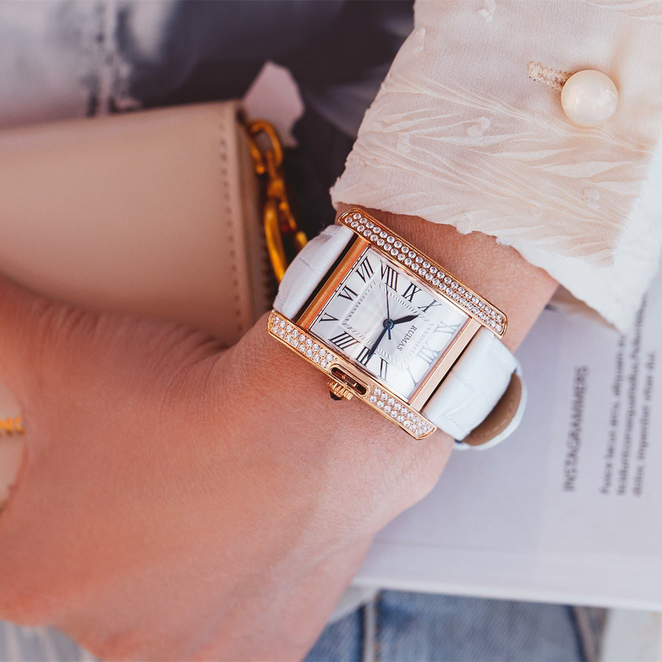 RUIMAS Fashion Automatic Mechanical Watch for Women Luxury Leather Ladies Wristwatch Waterproof Female Clock Reloj Mujer 6773