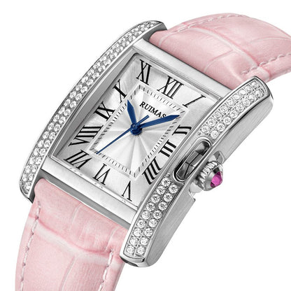 RUIMAS Fashion Automatic Mechanical Watch for Women Luxury Leather Ladies Wristwatch Waterproof Female Clock Reloj Mujer 6773