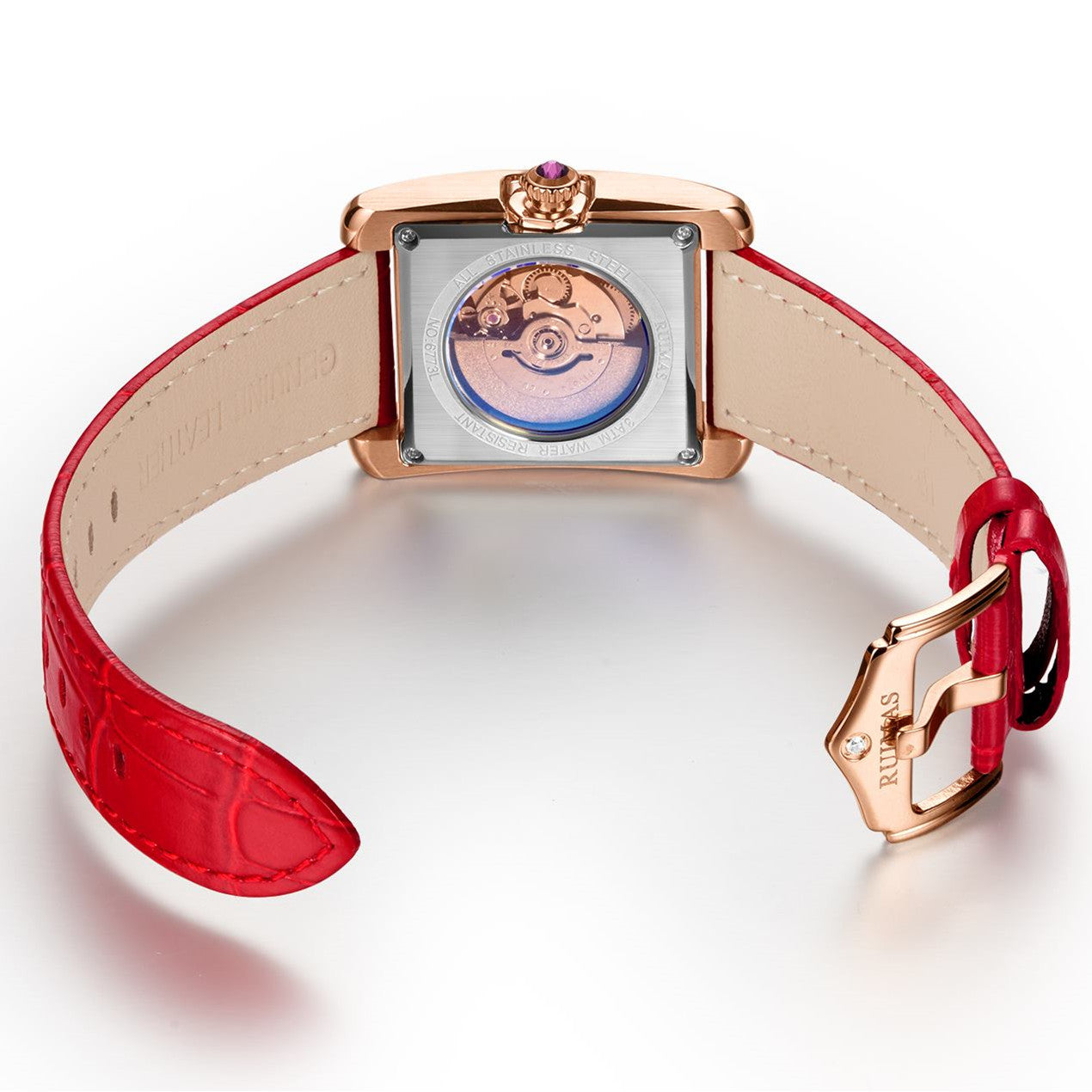 RUIMAS Fashion Automatic Mechanical Watch for Women Luxury Leather Ladies Wristwatch Waterproof Female Clock Reloj Mujer 6773