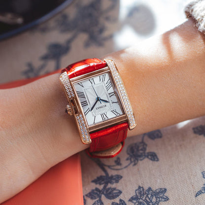 RUIMAS Fashion Automatic Mechanical Watch for Women Luxury Leather Ladies Wristwatch Waterproof Female Clock Reloj Mujer 6773