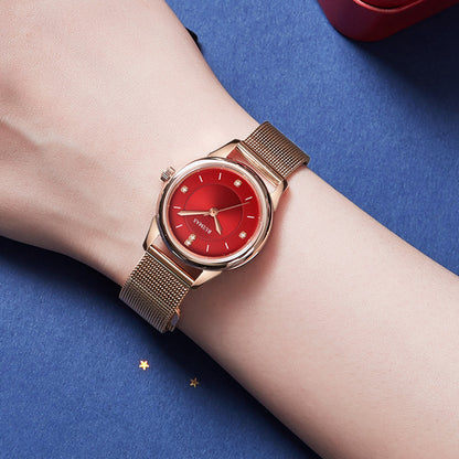 RUIMAS Women Watches Luxury Fashion Female Quartz Watch Steel Mesh Ladies Wristwatch Elegant Dress Clock Relogio Feminino 6779