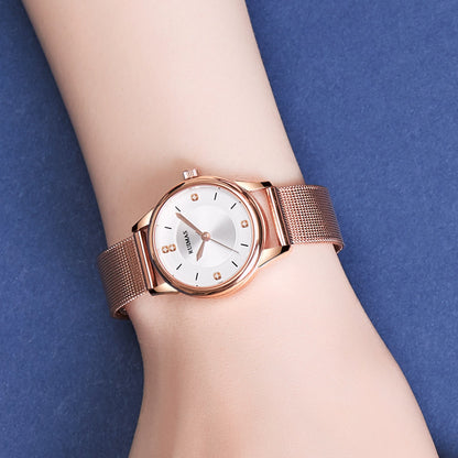 RUIMAS Women Watches Luxury Fashion Female Quartz Watch Steel Mesh Ladies Wristwatch Elegant Dress Clock Relogio Feminino 6779