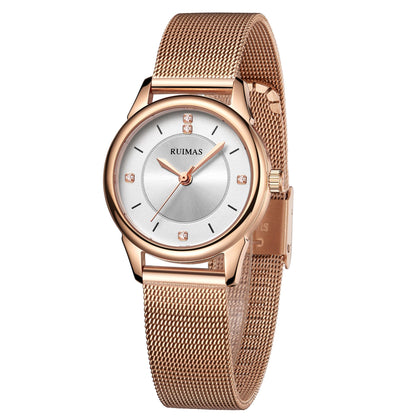 RUIMAS Women Watches Luxury Fashion Female Quartz Watch Steel Mesh Ladies Wristwatch Elegant Dress Clock Relogio Feminino 6779