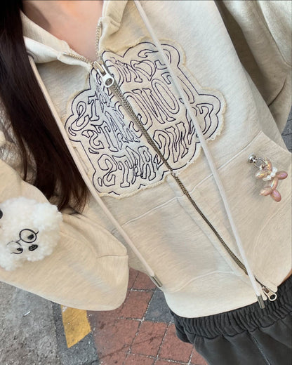 [CLOUD CAKE] Fashion Cloud Cake Women hoodie zip-up