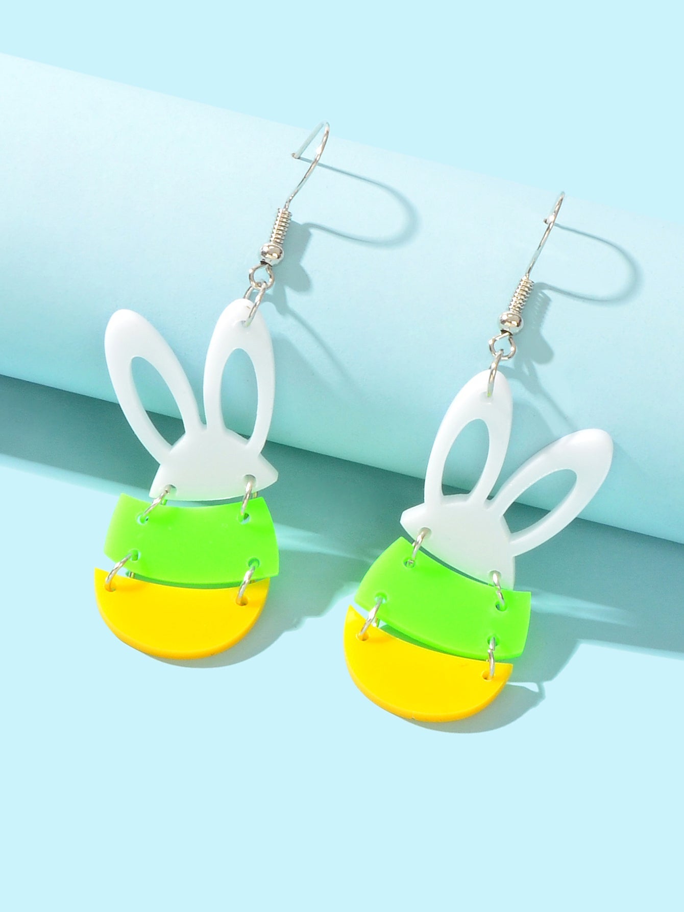 Lovely Colourful Acrylic Rabbit Bunny Earrings Women Easter Holiday Accessories