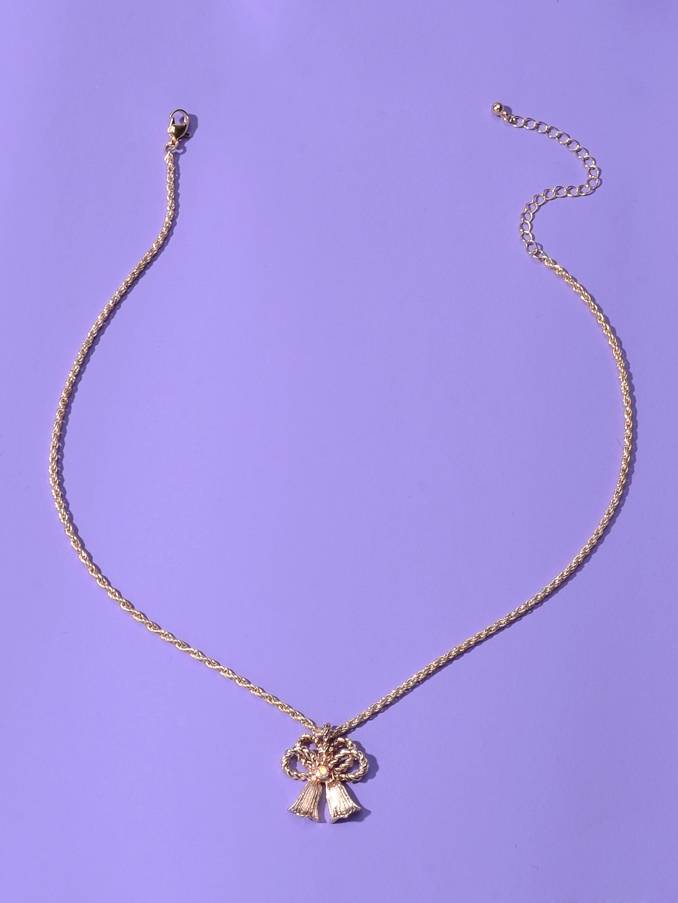 Festival Jewellery Gold Silver Chain Bow Bells Charm Necklace Women Accessories