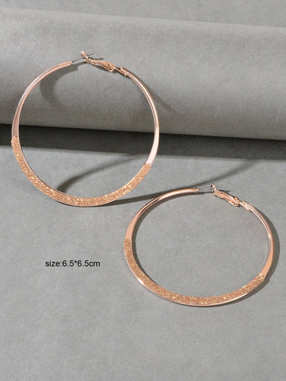 Spinning Rosegold Silver Big Circle Hoop Party Earrings Women Teens Accessories