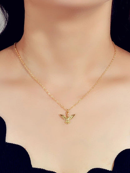 Fashion Accessories Minimalist Gold Chain Bird Pendant Necklace Women Jewellery