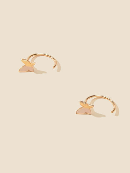 Minimalist Gold Silver Butterfly Cute Hoop Earrings Cute Stud Women Accessories