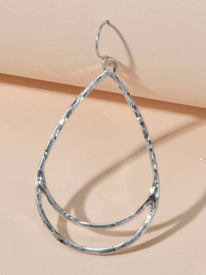 Fashion Jewellery Silver Metal Minimalist Water Drop Earrings Women Accessories