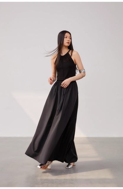 Messenger Under the Moon Large Hem Elegant Sleeveless Vest Long Dresses