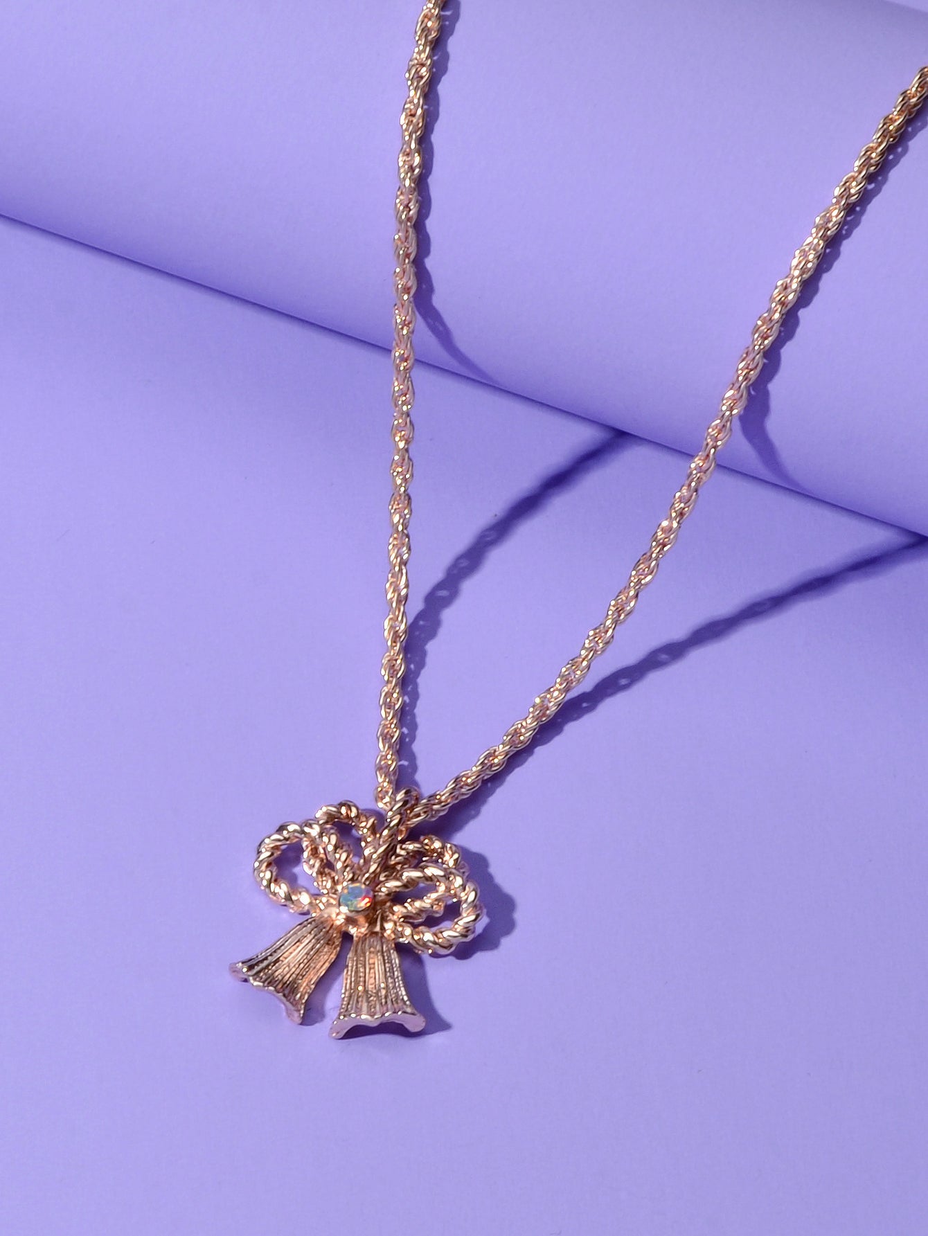 Festival Jewellery Gold Silver Chain Bow Bells Charm Necklace Women Accessories