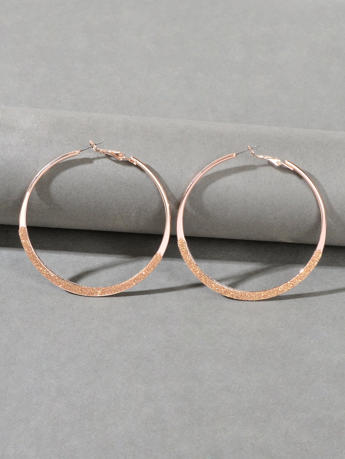 Spinning Rosegold Silver Big Circle Hoop Party Earrings Women Teens Accessories