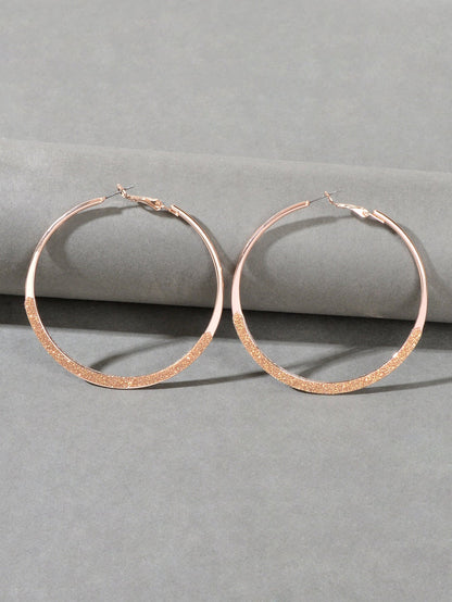 Spinning Rosegold Silver Big Circle Hoop Party Earrings Women Teens Accessories