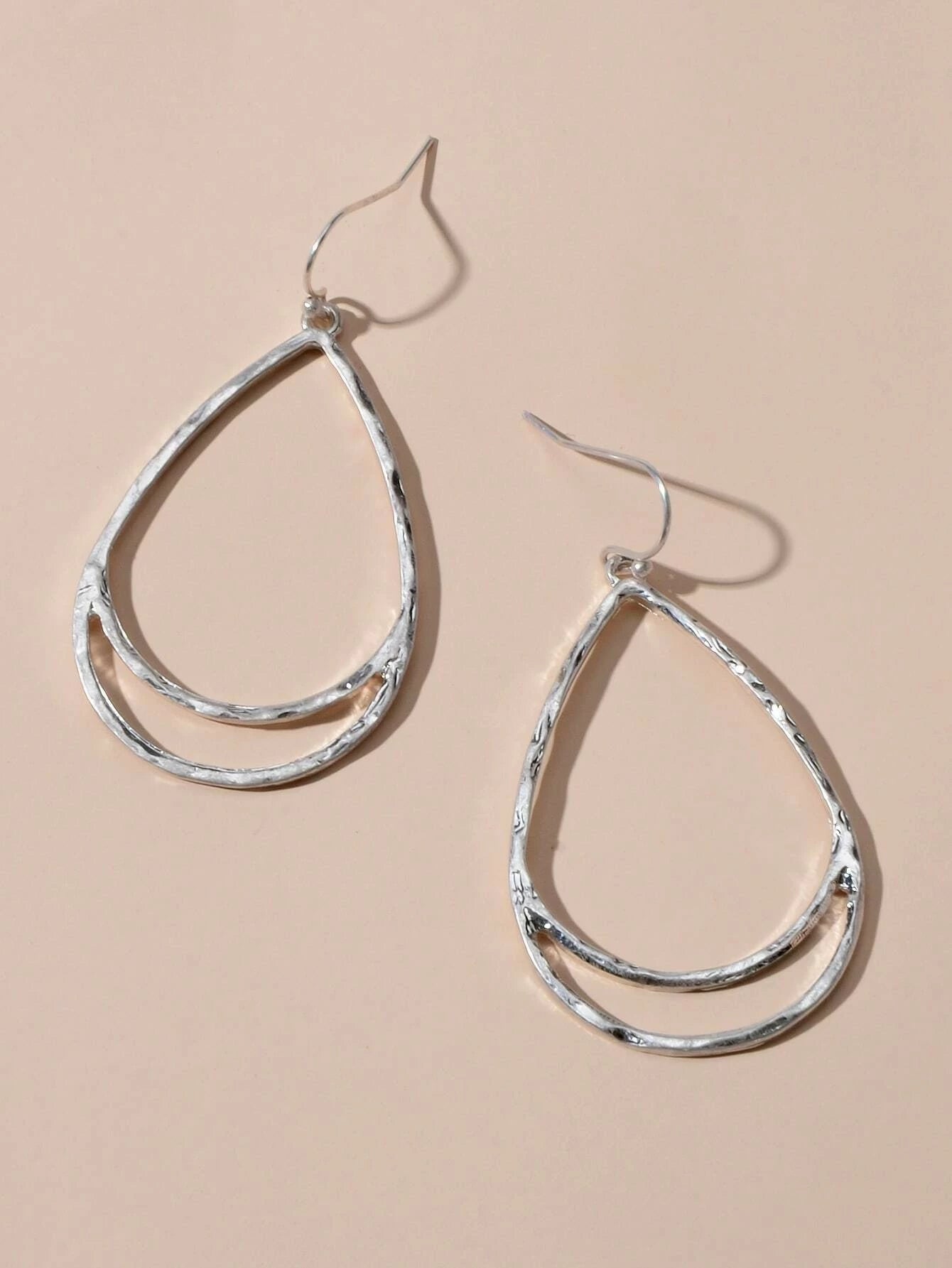Fashion Jewellery Silver Metal Minimalist Water Drop Earrings Women Accessories
