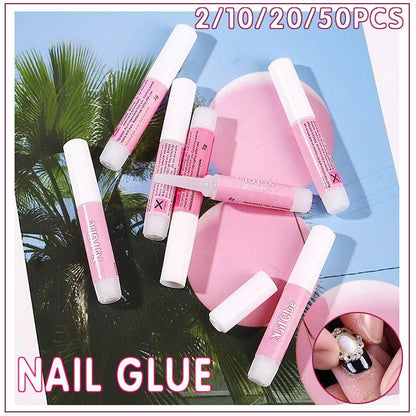 Nail Glue Adhesive 2g for Fake Nails Tips Acrylic Nail Art Strong Bond 2 to 50PCS