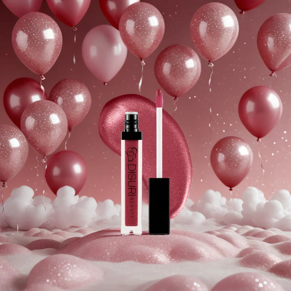 DISURI Beauty Shimmer Lip Gloss - Pinky Promise