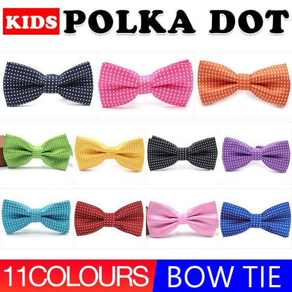Formal Polka Dot Bow Tie Adjustable Necktie Small Size for Kids Pets Party Use