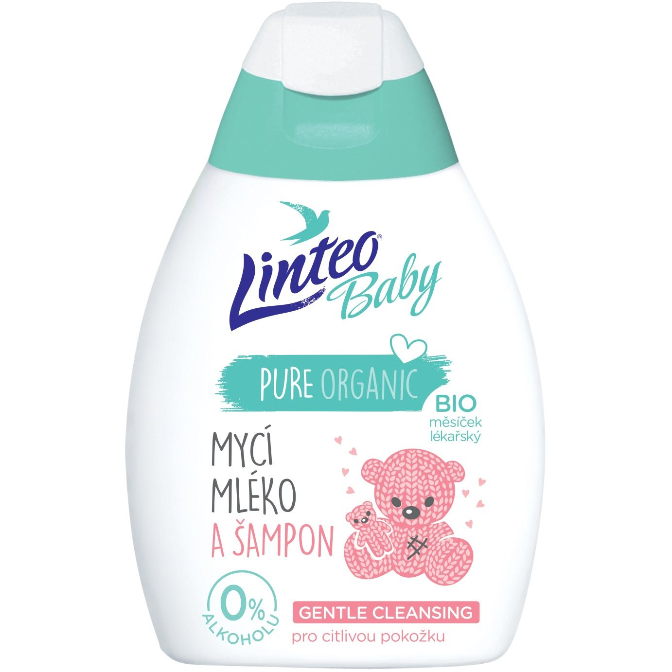 LINTEO BABY Fürdőtej és sampon BIO Orvosi körömvirággal 250 ml (8594158373571)