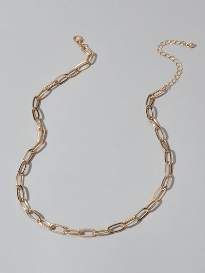 Feelontop Punk Jewellery Statement Heavy Solid Chain Necklace Women Accessories