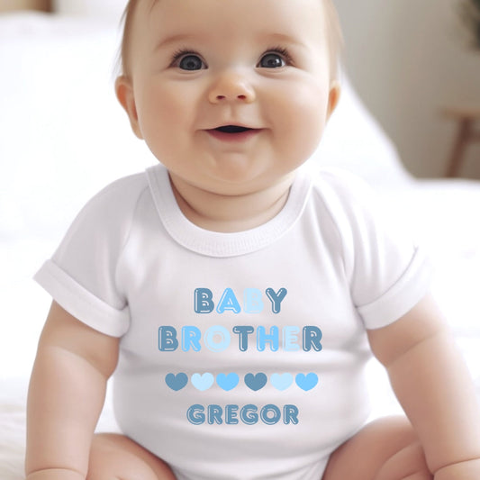 Baby Brother Baby Outfit: Bib, Vest, Baby Grow