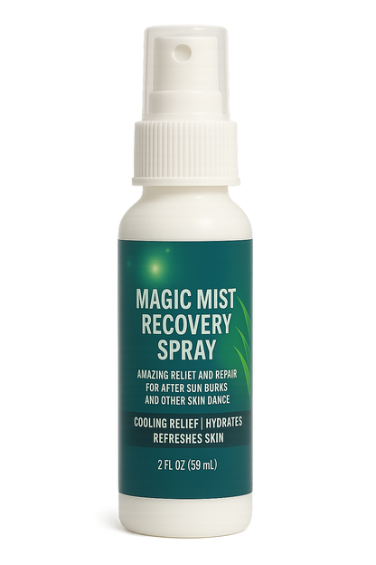 Magic Mist Recovery Spray — Instantly cools, soothes, and hydrates sun-stressed skin with pure aloe and botanicals.