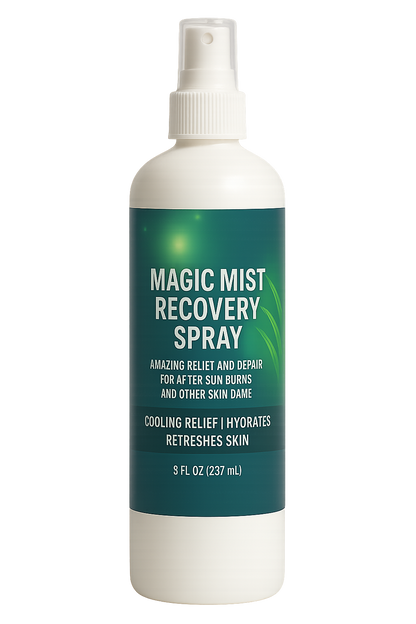 Magic Mist Recovery Spray — Instantly cools, soothes, and hydrates sun-stressed skin with pure aloe and botanicals.