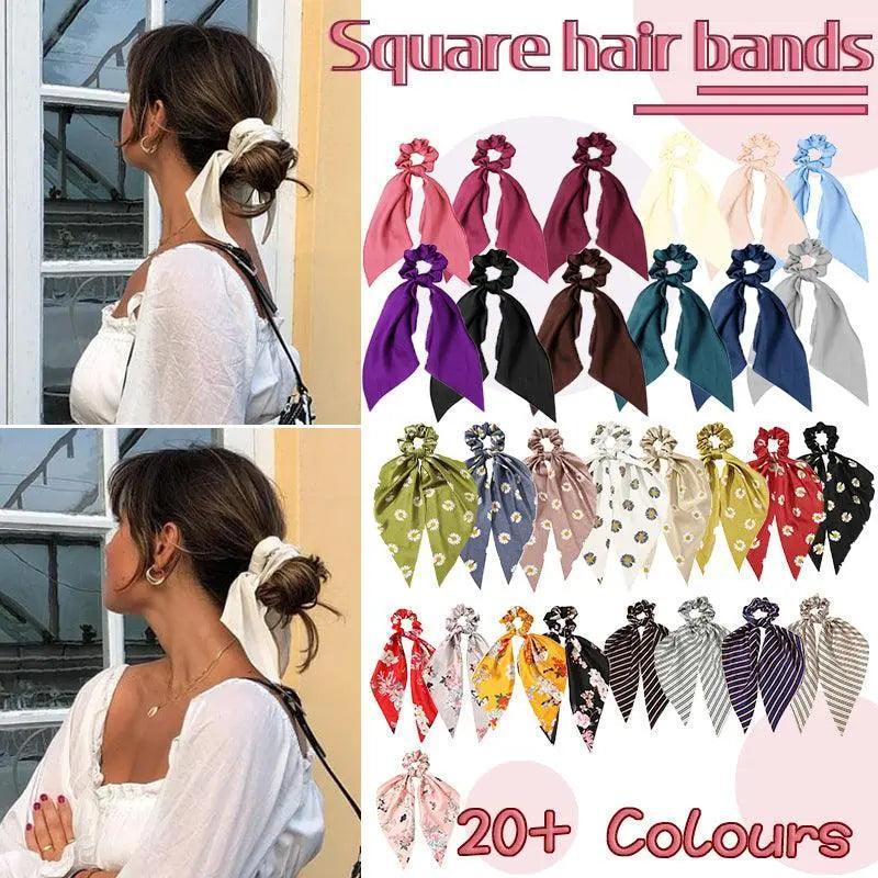 Chiffon Ponytail Scarf Bow Elastic Hair Rope Tie Scrunchies Ribbon Hair Bands