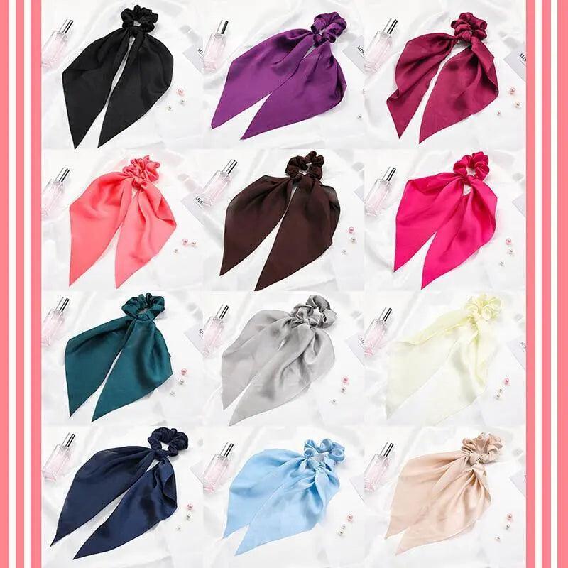 Chiffon Ponytail Scarf Bow Elastic Hair Rope Tie Scrunchies Ribbon Hair Bands