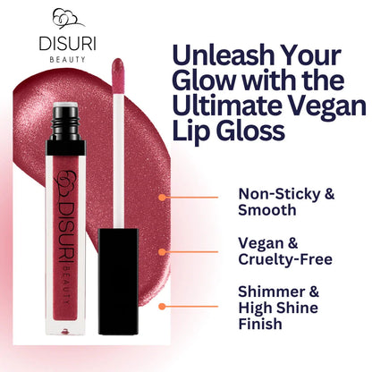 DISURI Beauty Shimmer Lip Gloss - Pinky Promise