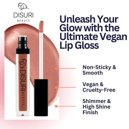 DISURI Beauty Shimmer Lip Gloss - Sugar Pie