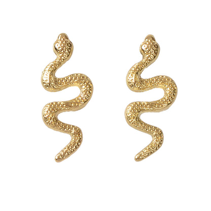 Personality Gold Silver Cute Snake Stud Pierced Earring Women Girls Accessories