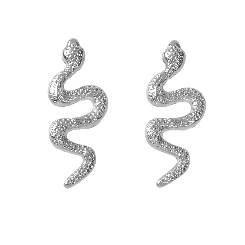 Personality Gold Silver Cute Snake Stud Pierced Earring Women Girls Accessories