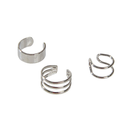 3pcs Minimalist Metal Geometric Earrings Ear Cuff Punk Rock Women Accessories