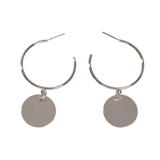 Punk Jewellery Gold Silver Round Disc Geometric Hoop Earrings Women Accessories