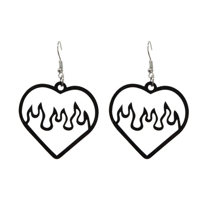 Feelontop Acrylic Hollow Love Heart Drop Earrings Party Women Gift Accessories