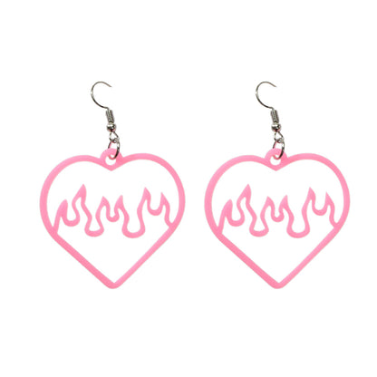 Feelontop Acrylic Hollow Love Heart Drop Earrings Party Women Gift Accessories