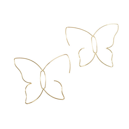 Gold Minimalist Butterfly Geometric Statement Drop Earrings Women Accessories