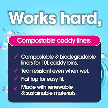 EcoZone Small Bin Bags 10 Litre (Compostable, 22 bags per roll)