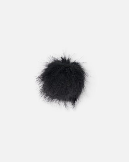 Black Fake Fur Pompom For Hat