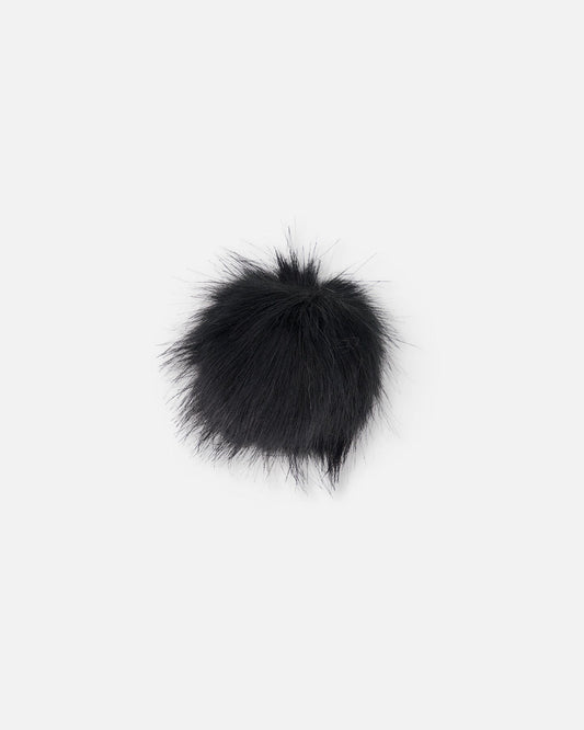 Black Fake Fur Pompom For Hat