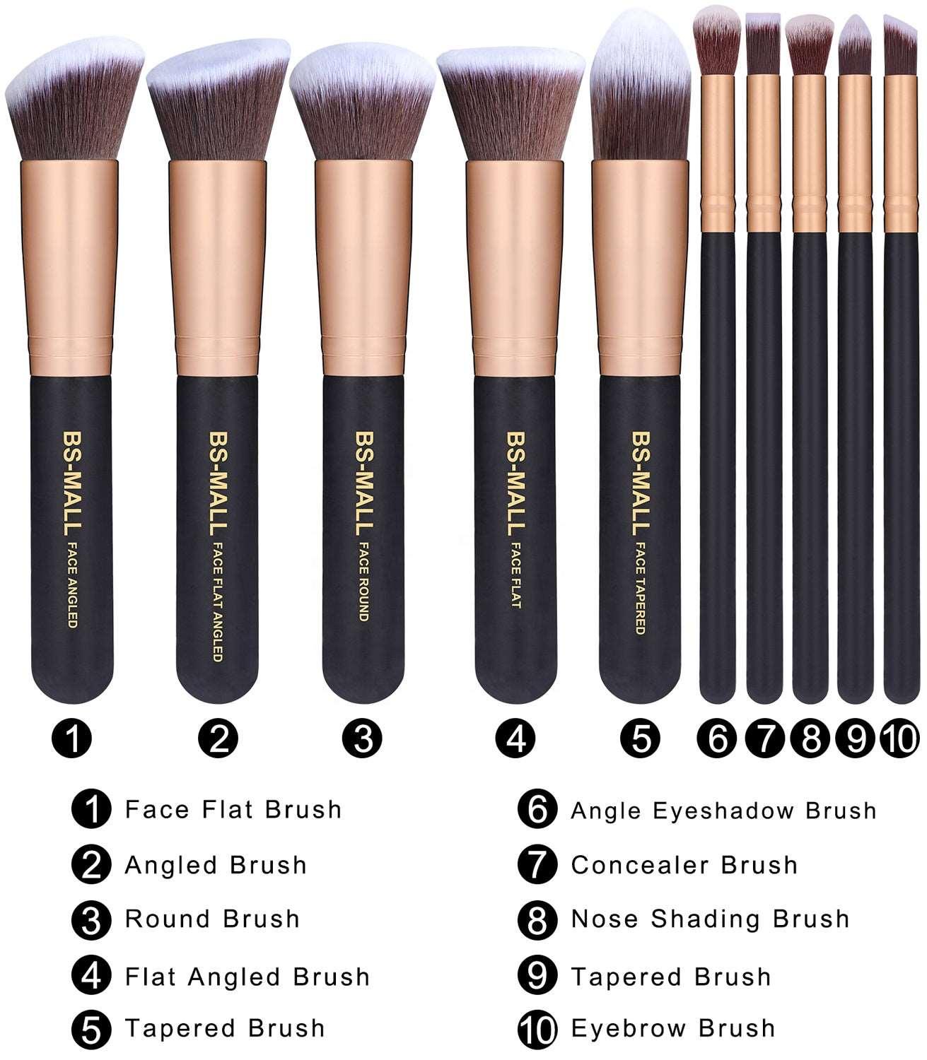 Gold Makeup Brushes Set