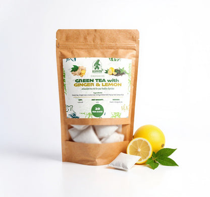 KUKER® Green Tea with Ginger & Lemon 20 Bags | 40g