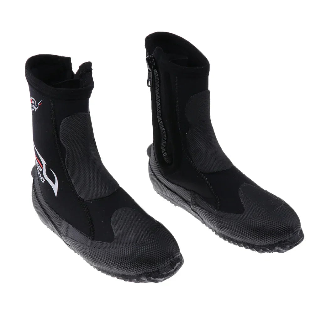 5mm Neoprene Dive Boots - High Cut Zipper Wetsuit Boots