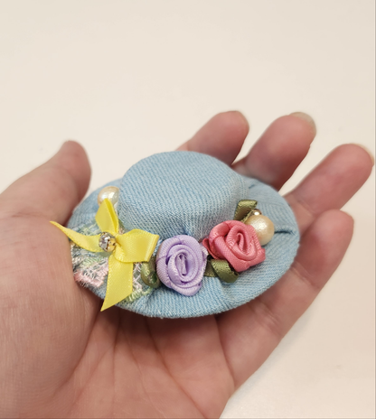 Recycled Denim Mini Hat Hairclip