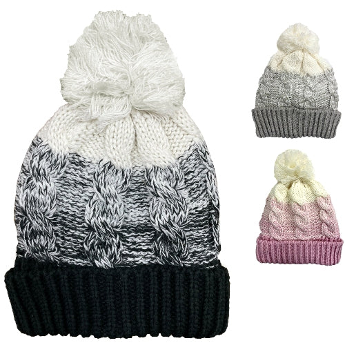 Womens Waterproof Knitted Beanie Hat - LA316