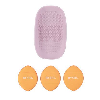 Precision & Care Beauty Bundle: Finger Beauty Blenders + Brush Cleaning Tool