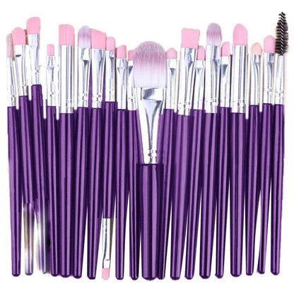 20 Pcs Makeup Brush Set Eyeshadow Eyebrow Powder Foundation Contour Lip Brushes