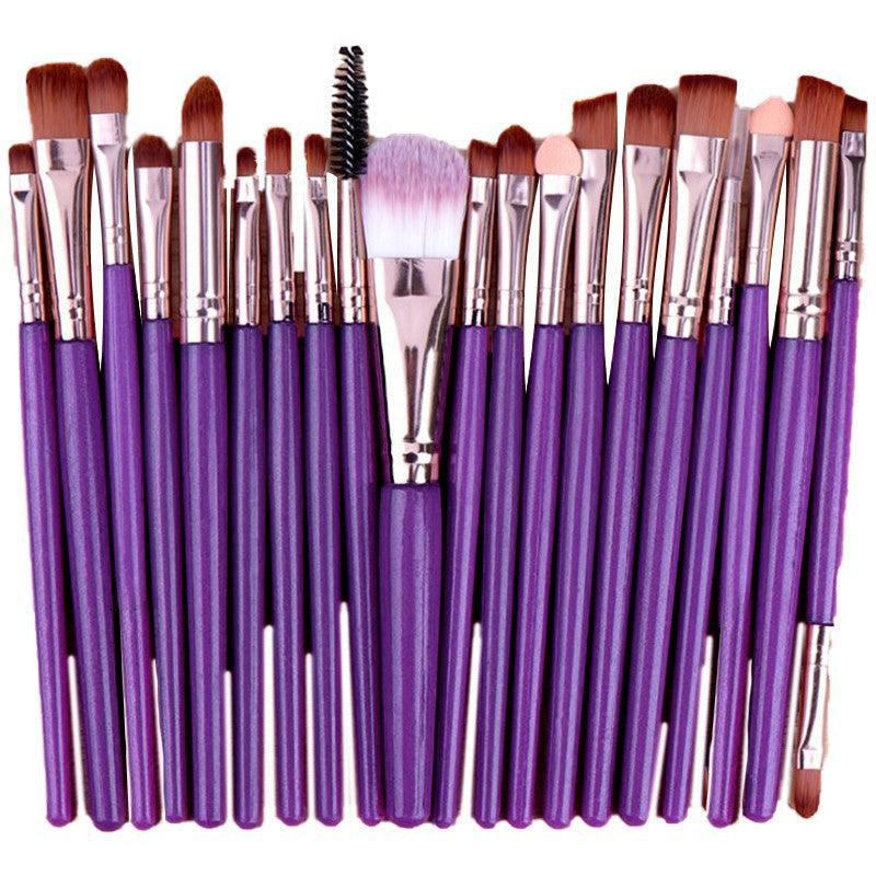20 Pcs Makeup Brush Set Eyeshadow Eyebrow Powder Foundation Contour Lip Brushes